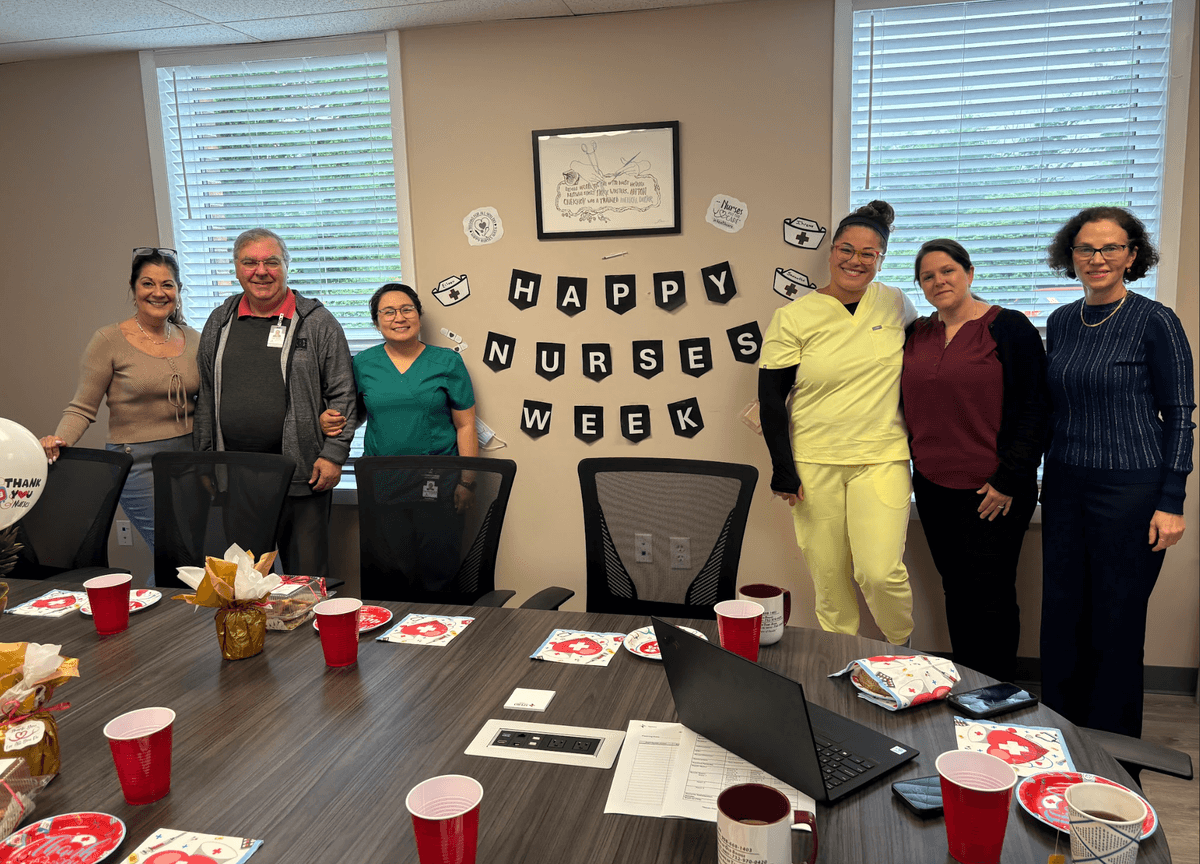 Spero Hospice team celebrating Nurses Week at the office
