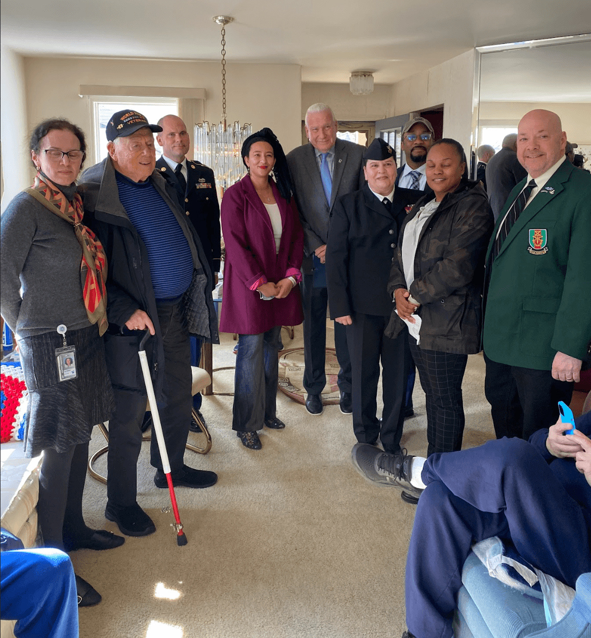 Spero Hospice team at a veteran pinning ceremony with military and community leaders